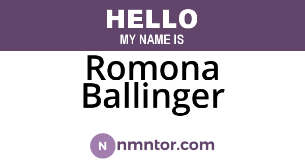 Romona Ballinger