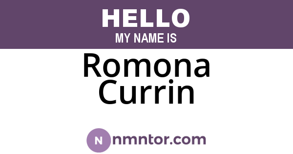 Romona Currin