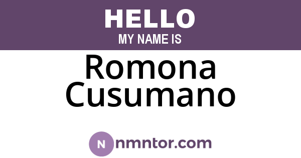 Romona Cusumano