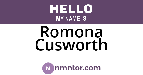 Romona Cusworth