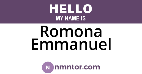 Romona Emmanuel