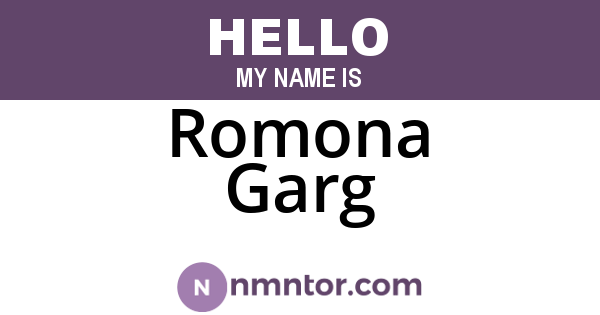 Romona Garg