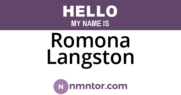 Romona Langston