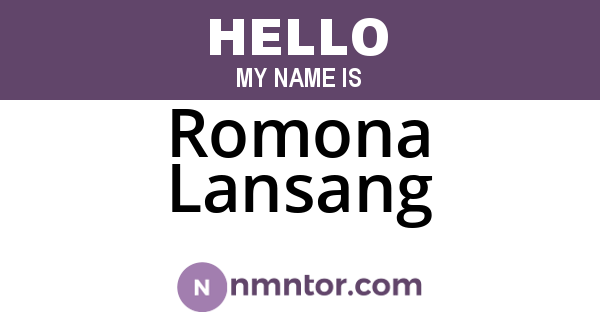 Romona Lansang