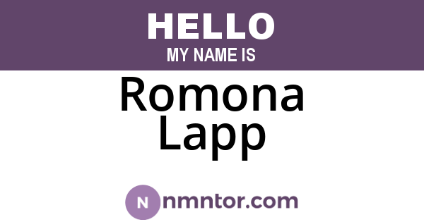 Romona Lapp