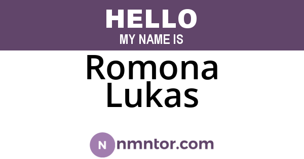 Romona Lukas