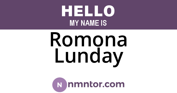 Romona Lunday