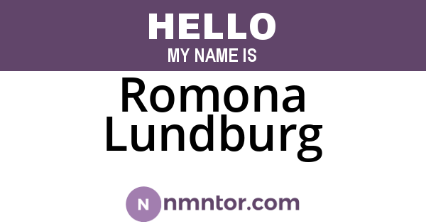 Romona Lundburg