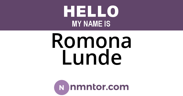 Romona Lunde