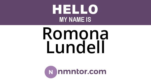 Romona Lundell