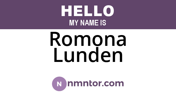 Romona Lunden