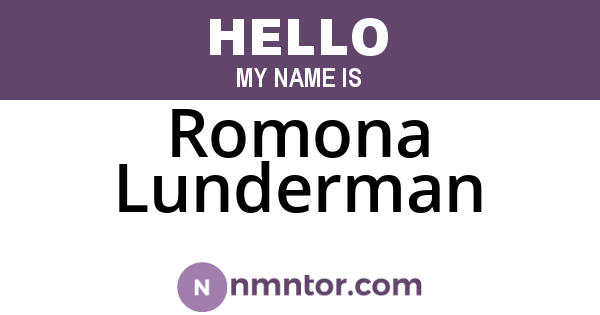 Romona Lunderman