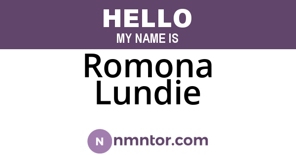 Romona Lundie