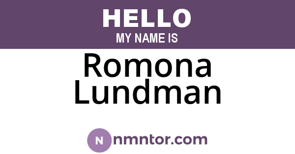 Romona Lundman