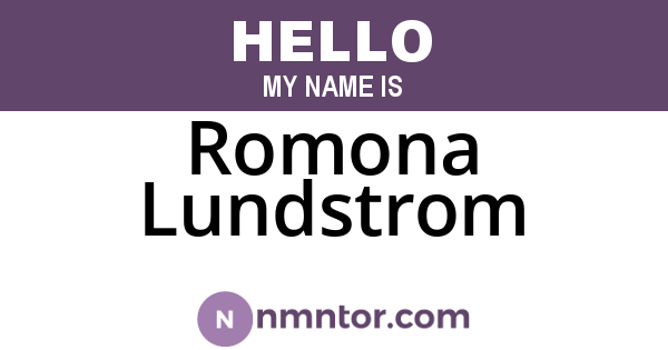 Romona Lundstrom