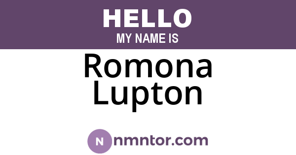 Romona Lupton