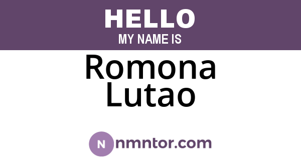 Romona Lutao