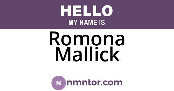 Romona Mallick