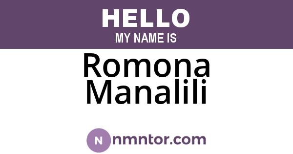 Romona Manalili