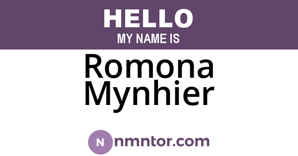 Romona Mynhier