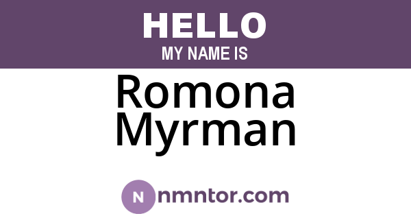 Romona Myrman