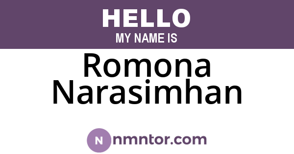 Romona Narasimhan