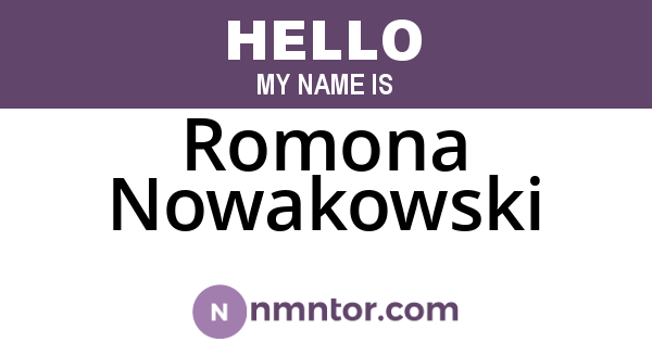 Romona Nowakowski