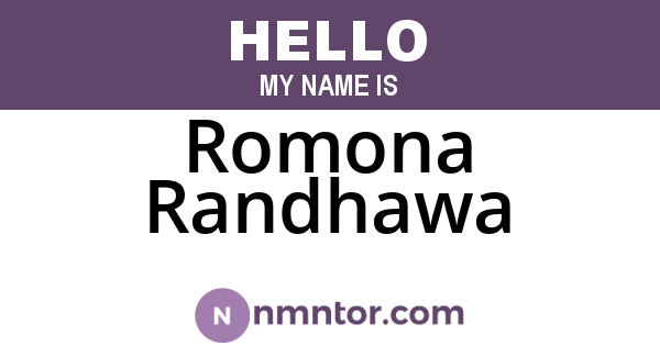 Romona Randhawa
