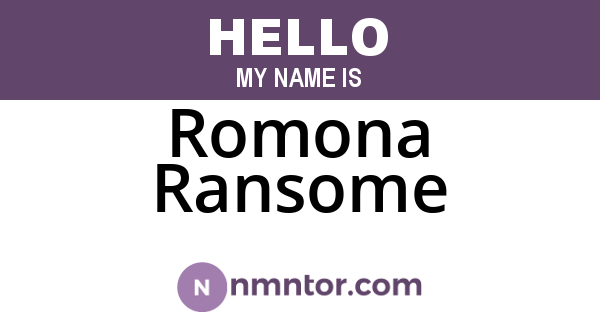 Romona Ransome