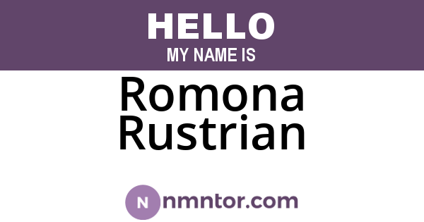 Romona Rustrian