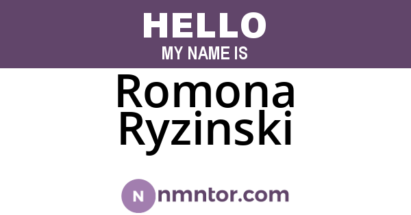 Romona Ryzinski