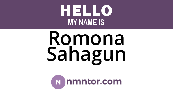 Romona Sahagun