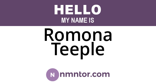 Romona Teeple