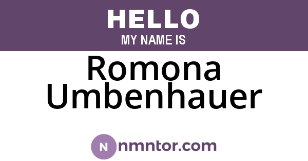Romona Umbenhauer