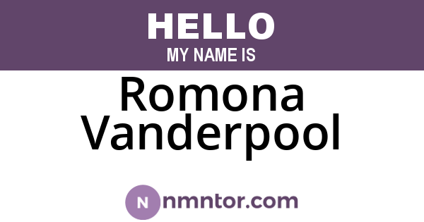 Romona Vanderpool