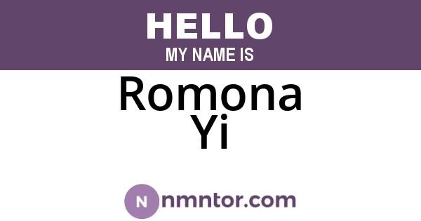 Romona Yi