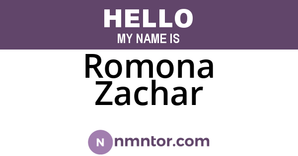 Romona Zachar