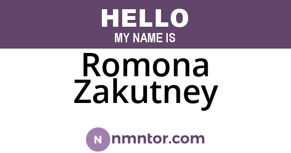 Romona Zakutney