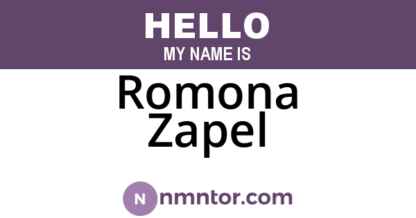 Romona Zapel
