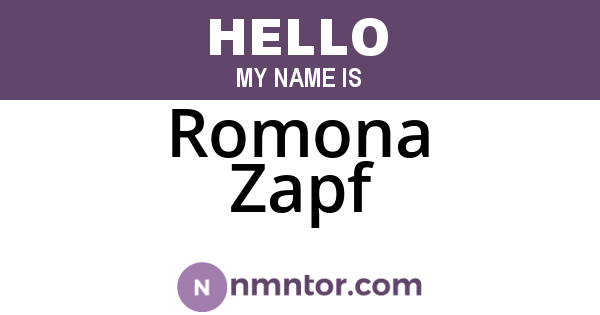Romona Zapf