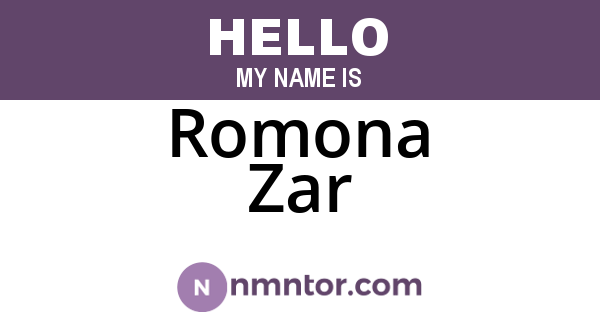 Romona Zar