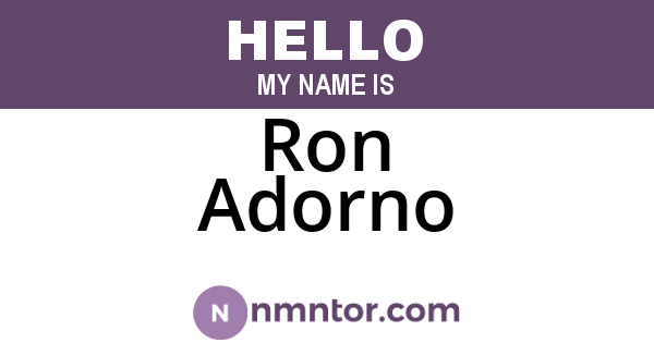 Ron Adorno