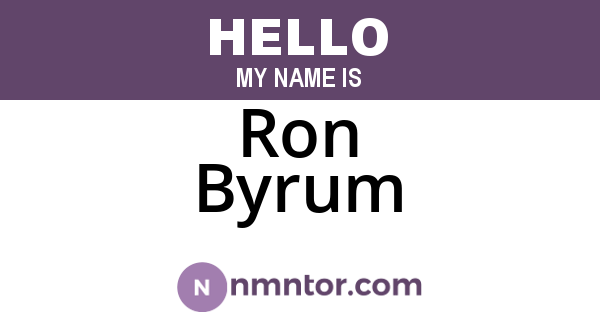 Ron Byrum