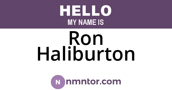 Ron Haliburton