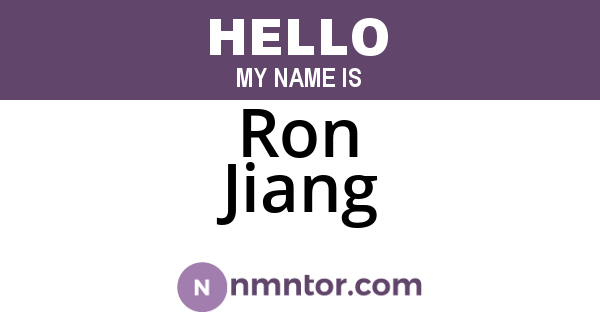 Ron Jiang