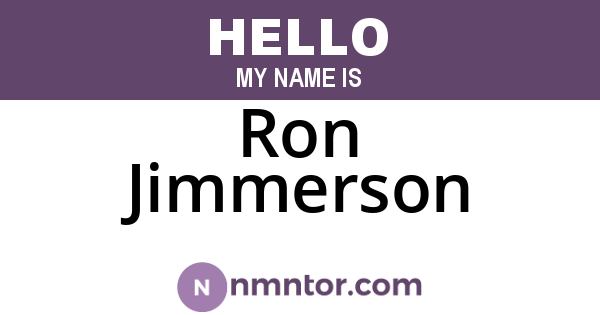 Ron Jimmerson