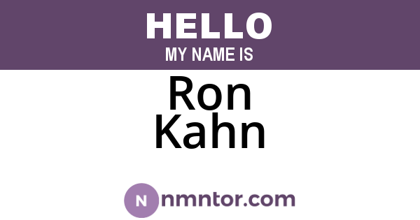 Ron Kahn