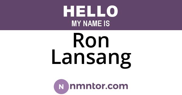 Ron Lansang