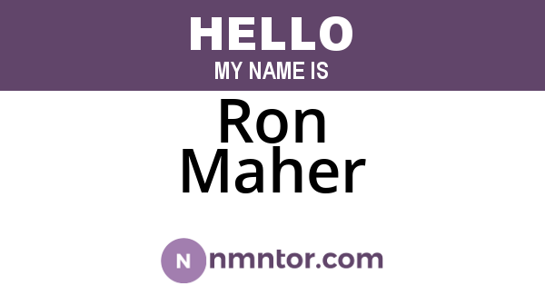 Ron Maher