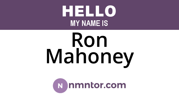Ron Mahoney